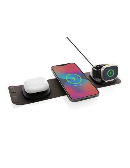 Caricatore wireless 15W 3 in 1 Swiss Peak in rPlastica